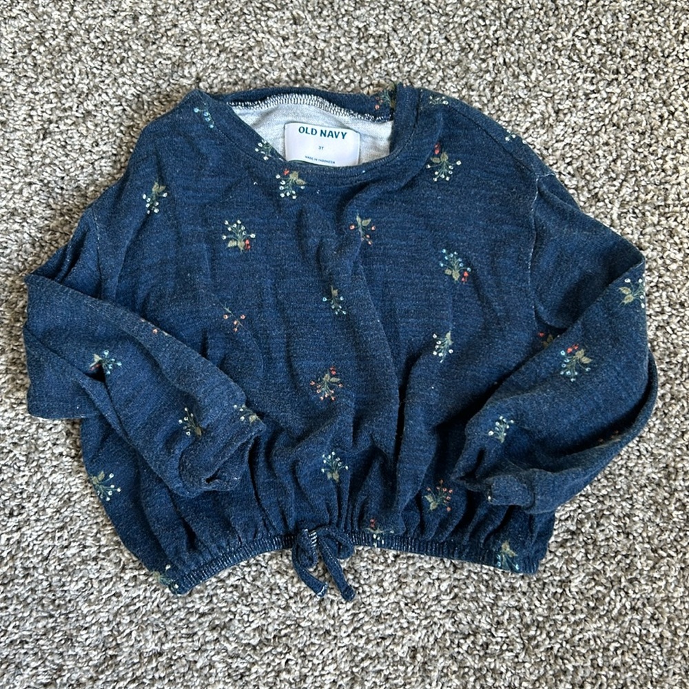 Crop long sleeve toddler girl T size 3T Old Navy
